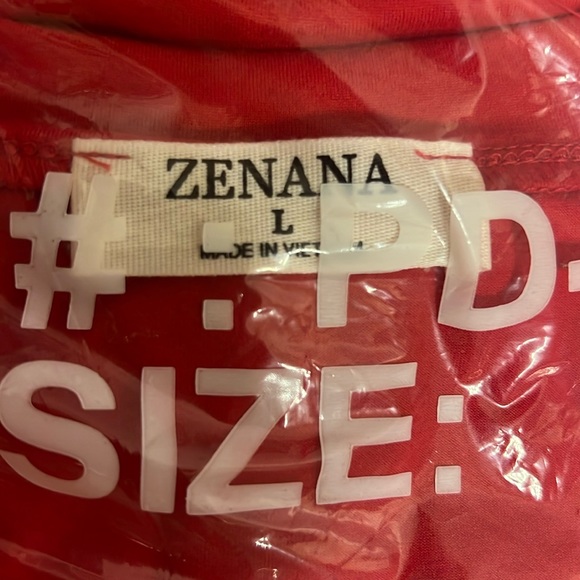 Zenana Rolled Short Sleeve V-Neck T-Shirt Dress - Ruby - L - Picture 4 of 4